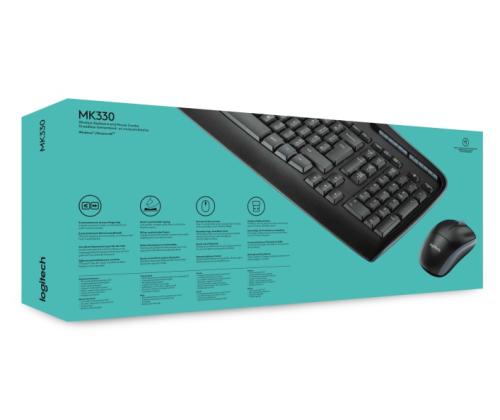 Logitech MK330 Combo Wireless Keyboard + Mouse, US INT, Black