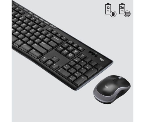 Logitech MK270 Wireless Combo Keyboard + Mouse, US Int, Black