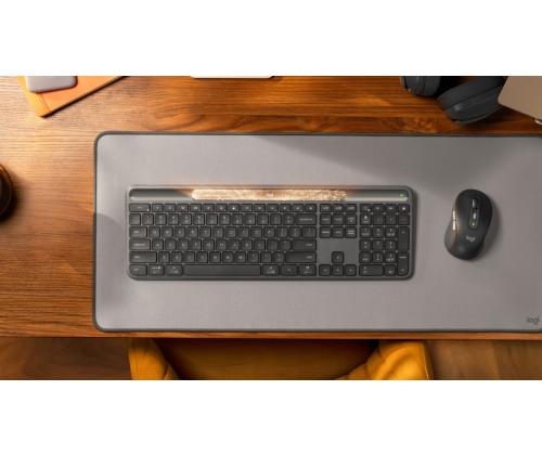 Logitech Signature Slim Solar+ K980 Wireless Keyboard, RF Wireless+Bluetooth, US Int, Graphite