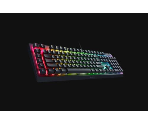 Razer BlackWidow V4 X Wired Gaming Keyboard RGB, Green Clicky Switch, US, Black