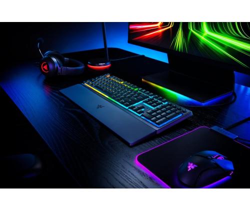 Razer Ornata V3 Wired Gaming keyboard, USB, RGB LED, US, Mecha-membrane switch, Black