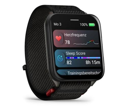 Garmin Venu X1 Smart Watch Black, Slate Titanium Caseback / Black ComfortFit Nylon Band