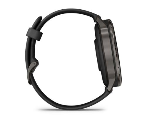 Garmin Venu 4 Smart Watch 45 mm Slate / Black Silicone Band