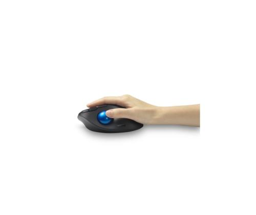 Kensington ProFit Ergo TB450 Trackball Wireless Mouse, RF Wireless + Bluetooth, 1600 DPI, Black/Blue