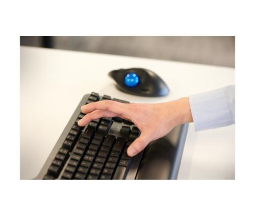 Kensington ProFit Ergo TB450 Trackball Wireless Mouse, RF Wireless + Bluetooth, 1600 DPI, Black/Blue