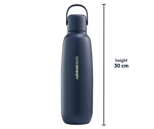 SodaStream Fizz &amp; Go COOL 0,9L Insulated Bottle, Stainless Steel, Storm