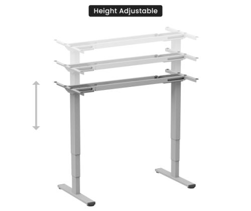 Adjustable Height Table Up Up Bjorn II Gray, Table top M White