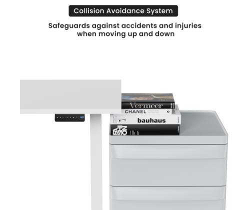 Adjustable Height Table Up Up Bjorn II Gray, Table top M White