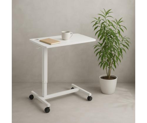 Up Up Forseti Adjustable Height Table, White
