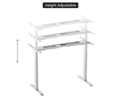 Adjustable Height Table Up Up Bjorn White, Table top M Black