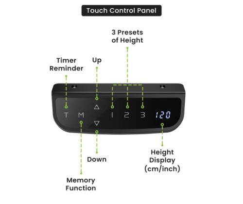 Adjustable Height Table Up Up Bjorn Black, Table top M Black