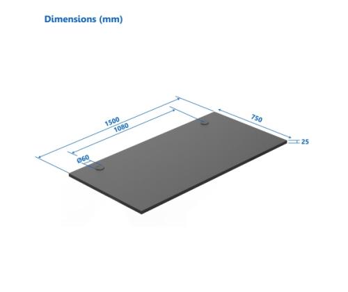 Adjustable Height Table Up Up Bjorn Black, Table top L Black