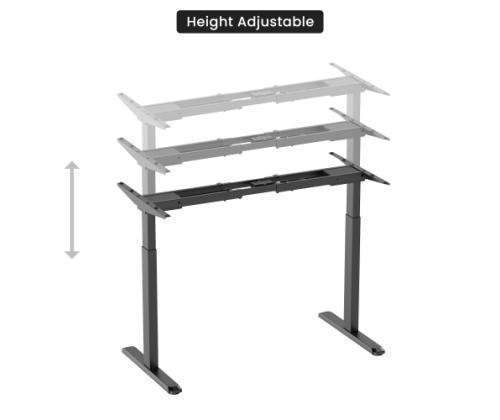 Adjustable Height Table Up Up Bjorn Black, Table top L Black