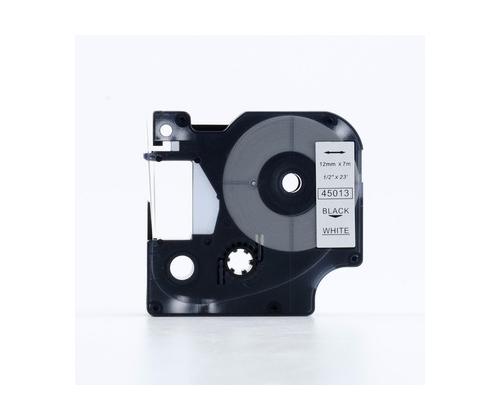 CompatibleDymo S0720530 D1 45013 Tape 12mm x 7m Black on White
