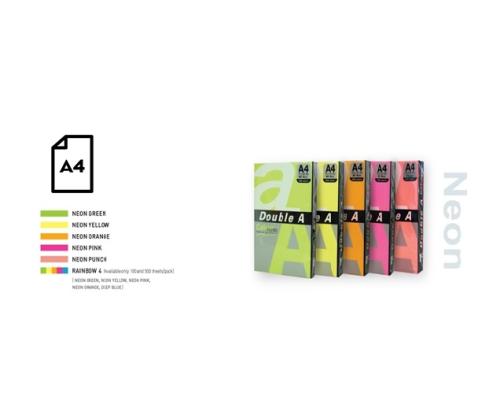 Colour paper Double A, 80g, A4, 100 sheets, Rainbow 5, 5 Colors