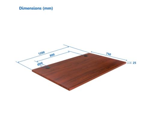 Adjustable Height Table Up Up Bjorn Black, Table top M Dark Walnut