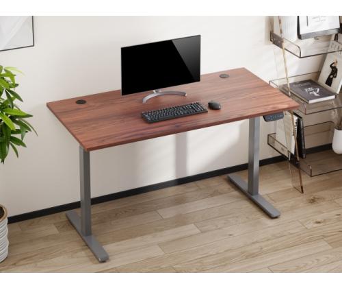Adjustable Height Table Up Up Bjorn Gray, Table top M Dark Walnut