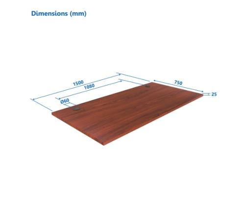 Up Up Table top L Dark Walnut, 1500x750x25mm (Laminated particle board)
