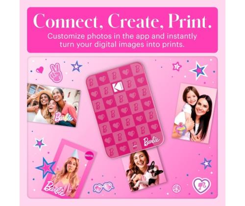 Barbie x Kodak STEP Slim Instant Mobile Photo printer Colour ZINK 2x3'' 1ppm, Bluetooth, Pink