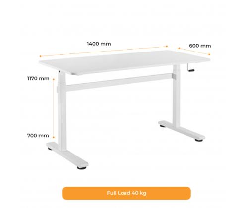 Reguleeritav laud UP UP Loki, valge