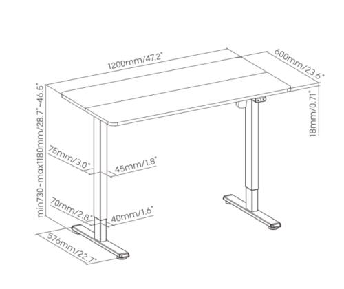 Adjustable Height Table Up Up Frigg White
