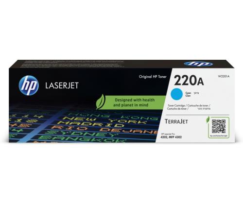 HP 220A (W2201A) Toner Cartridge, Cyan