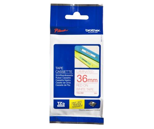 Kleepkirjalint BROTHER TZE262 36mm punane/valge