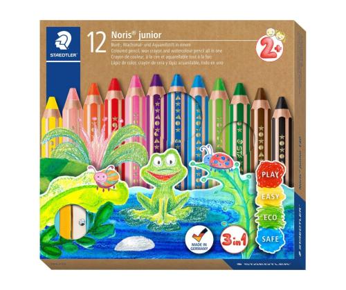 Värvipliiatsid STAEDTLER Noris Junior 3in1 12 värvi + teritaja