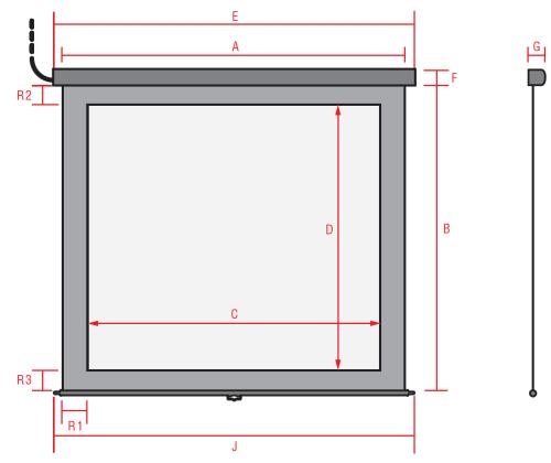 Ekraan seinale REFLECTA 2400x2400mm elektriline