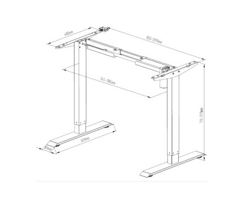 Elektriline töölauaraam LOCTEK 2-teleskoobine 1-mootoriga hall