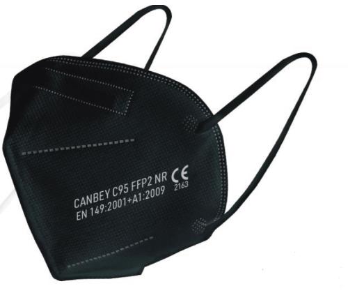 Kaitsemask respiraator FinTurk Canbey FFP2 klapita 10tk pakis must