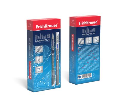 Geelpliiats korgiga ERICH KRAUSE Megapolis 0,5mm sinine