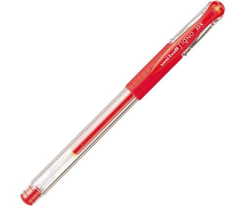 Geelpliiats korgiga UNI-BALL Signo DX UM-151 0,38mm punane