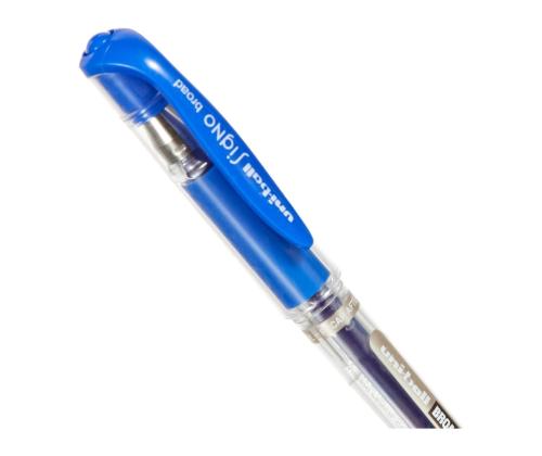 Geelpliiats korgiga UNI-BALL UM-120SP 1,0mm metallik sinine