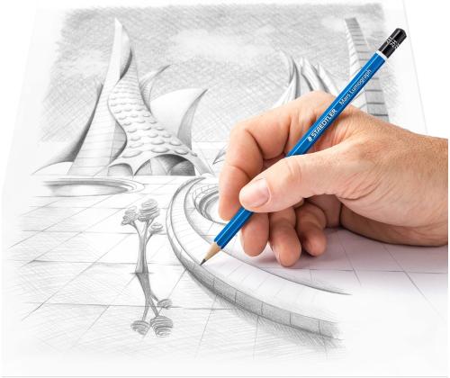 Harilik pliiats STAEDTLER Mars Lumograph 2H kummita