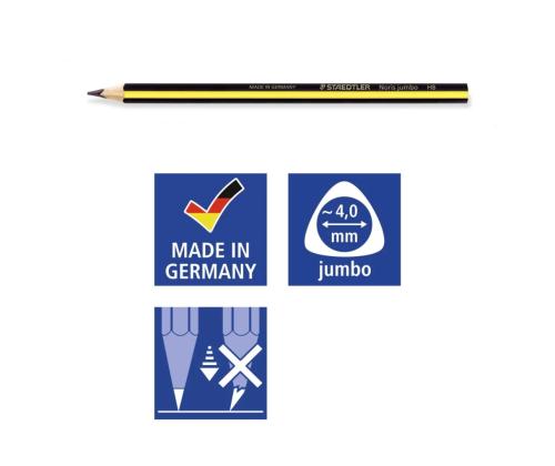 Harilik pliiats STAEDTLER Noris Jumbo 119 HB ergonoomiline teritatud