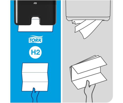 Hoidja lehtkäterätikule TORK Interfold H2, must