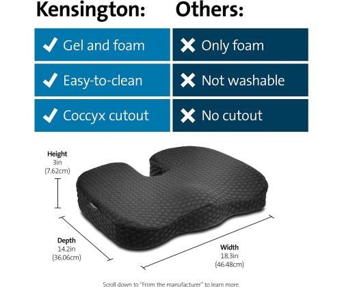 Istmepadi ergonoomiline KENSINGTON Cool-Gel Seat Cushion Premium