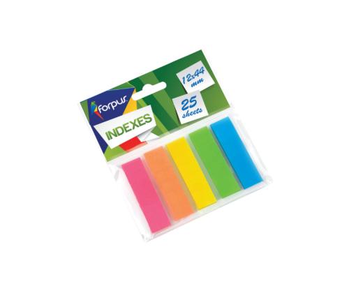 Järjehoidja plastist 12x45mm 5 värvi FOROFIS 25 lehte