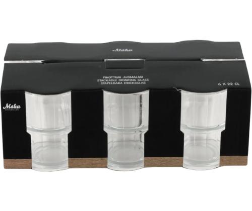 Joogiklaas MAKU ladustatav 22cl 6tk