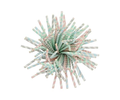 Joogikõrred paberist painduvad 220x6mm 100tk (triibul.)