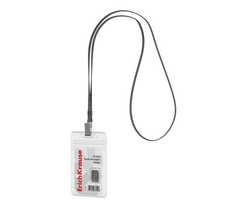 Kaardihoidja ERICH KRAUSE 62x91mm vertikaalne kaelapaelaga hall