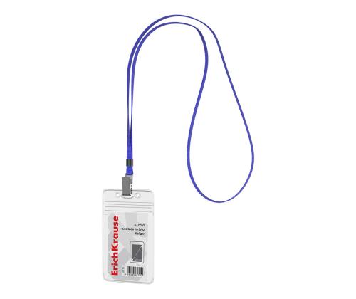 Kaardihoidja ERICH KRAUSE 62x91mm vertikaalne kaelapaelaga sinine