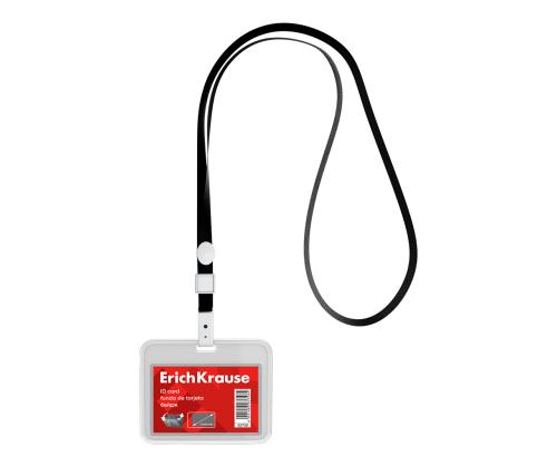 Kaardihoidja ERICH KRAUSE 85х54mm horisontaalne kaelapaelaga must