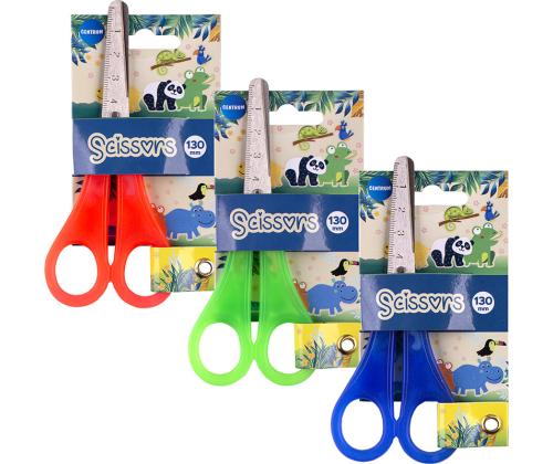 Käärid CENTRUM Zoo 13cm lastele tömbi otsaga, assortii