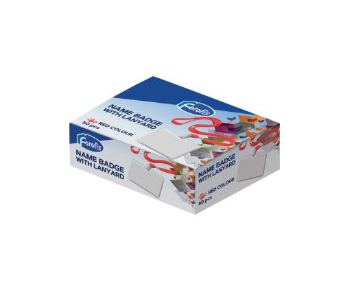 Kaelapael FOROFIS plastikust 90x58mm horisontaalne, punane, 42cm, polüester	