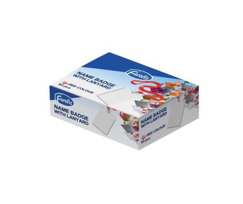 Kaelapael FOROFIS plastikust 90x58mm vertikaalne, sinine, 42cm, polüester	