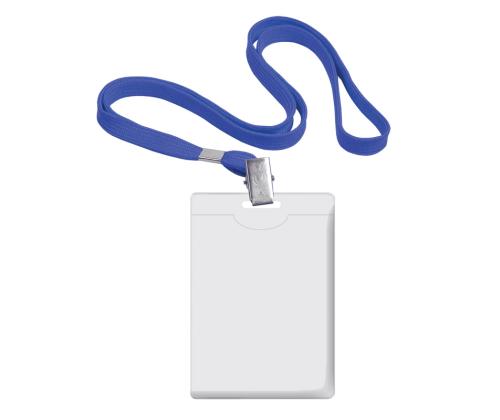 Kaelapael FOROFIS plastikust 90x58mm vertikaalne, sinine, 42cm, polüester	