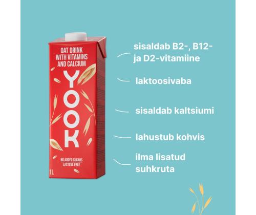 Kaerajook YOOK vitamiinide ja kaltsiumiga 1L