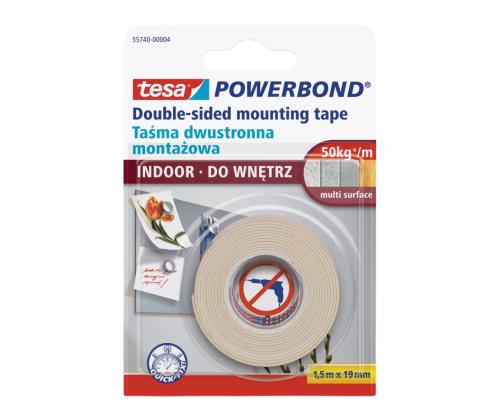 Kahepoolne vahtteip sisetingimustes TESA 19mm x 1,5m